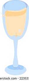 Sparkling champagne glass vector icon