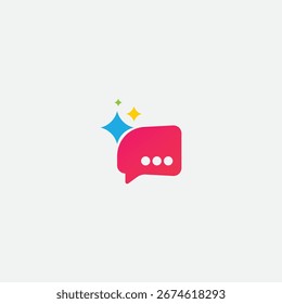 Sparkling Chat Plantilla de diseño de logotipo