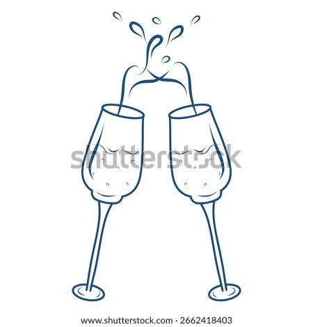 Sparkling Cheers, Wine Glasses, Glasses clinking