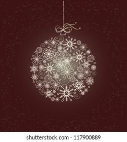 Sparkling christmas bauble. Christmas decorations. Vector
