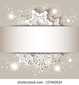 Sparkling Christmas Star Snowflake Greeting Card