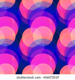 Sparkling circles seamless  mosaic pattern in pinky and  navy colors. 