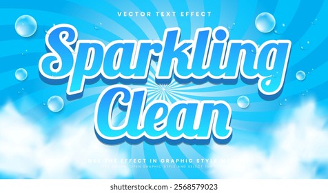 Sparkling Clean editable text effect Template Suitable for bubble style