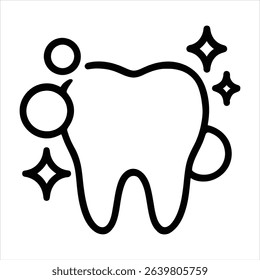 Sparkling Clean Tooth Icon Dental Care Oral Hygiene Toothbrush Dentistry Whitening Smiles Health