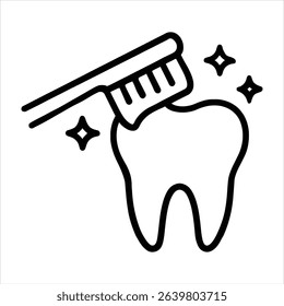 Sparkling Clean Toothbrush Brushing a Shiny Tooth Oral Health Dental Hygiene Fresh Breath Dental