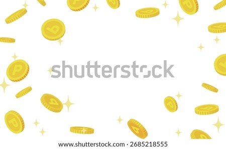 Sparkling Coin Frame Background Illustration
