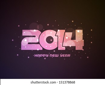 sparkling colorful background design for happy new year 2014. vector illustration