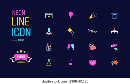 Sparkling colorful neon line icon
