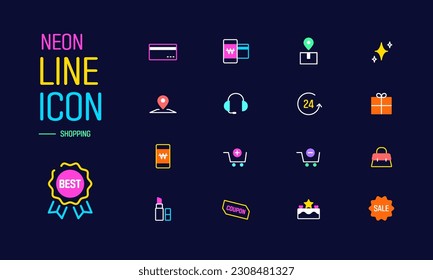 Sparkling colorful neon line icon

