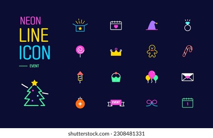 Sparkling colorful neon line icon
