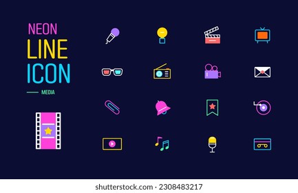 Sparkling colorful neon line icon
