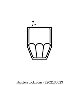 sparkling cooler glass icon on white background. simple, line, silhouette and clean style. black and white. suitable for symbol, sign, icon or logo