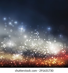 Sparkling Cover Design Template with Abstract, Blurred Background