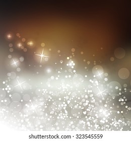 Sparkling Cover Design Template with Abstract, Blurred Background - Cover to Christmas, New Year or Other Designs