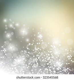 Sparkling Cover Design Template with Abstract, Blurred Background - Cover to Christmas, New Year or Other Designs