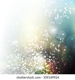 Sparkling Cover Design Template with Abstract, Blurred, Colorful Background
