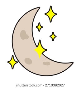 Ícone de Lua Crescente Espumante Design Plano