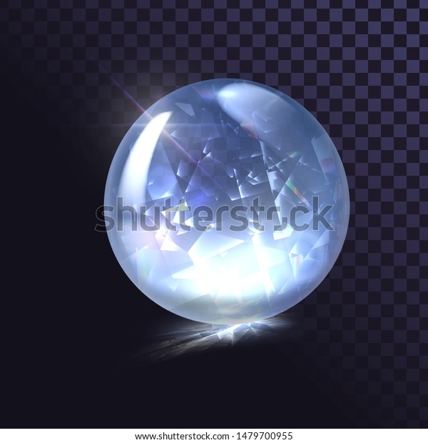 きらめく水晶玉 氷玉 光る丸い形 のベクター画像素材 ロイヤリティフリー