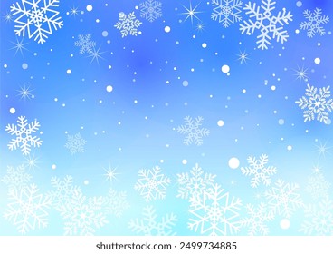 Copos de nieve brillantes y danzantes Imagen azul