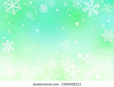 Sparkling and dancing snowflakes image green
