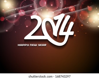 sparkling dark color background design for happy new year 2014. vector illustration