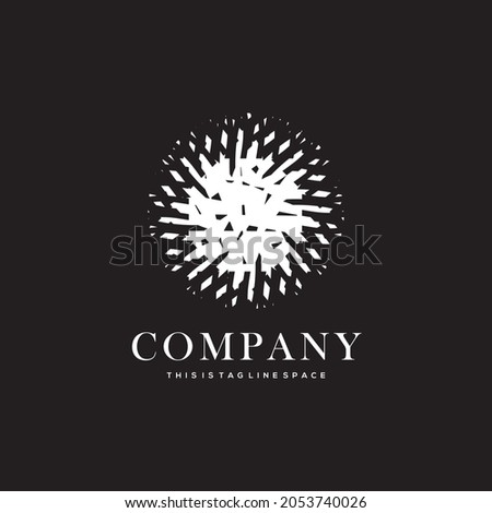 Sparkling Diamond Crystal Vector Logo in Black and White