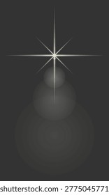 Sparkling Diamond Glint Flare with Cross Shaped Light Rays. Brilliant diamond glint featuring a sharp four-point cross flare and sparkling starburst effects.