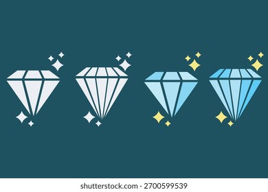 A sparkling diamond vector illustration symbolizing luxury, beauty, and elegance. Ideal for jewelry, fashion, and premium product design themes. A modern, flat style with clean geometric shapes and br