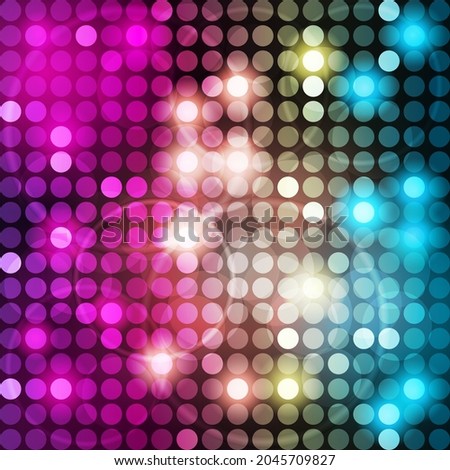 Sparkling disco background in pink purple and blue color. Vector illustration