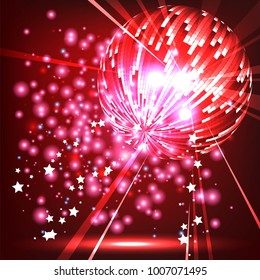 Sparkling disco ball. Night party