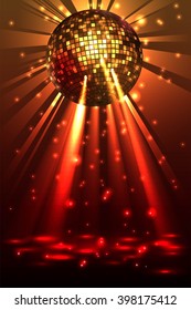 sparkling disco ball. Night party