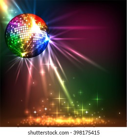 sparkling disco ball. Night party