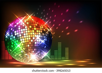 sparkling disco ball. Night party