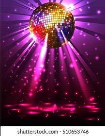 sparkling disco ball. Night party