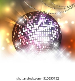sparkling disco ball. Night party