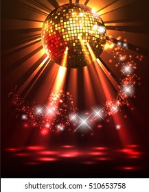 Sparkling Disco Ball. Night Party