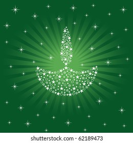 Sparkling Diwali Lamp Background