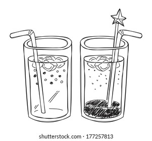 sparkling drink doodle