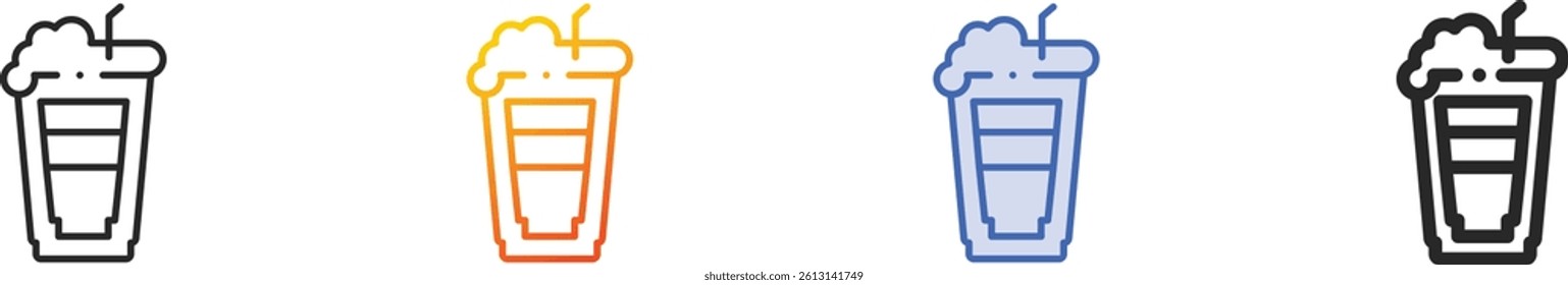 sparkling drink icon.Thin Linear, Gradient, Blue Stroke and bold Style Design Isolated On White Background