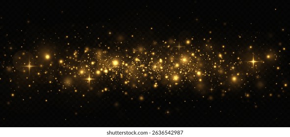 Sparkling dust, glowing stars, and a magical holiday shine. Magic sparks and glittering stars with Christmas glow.