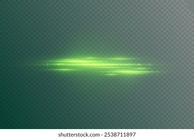 Sparkling effect of light and lines. Neon shine of laser beams. On a transparent background.