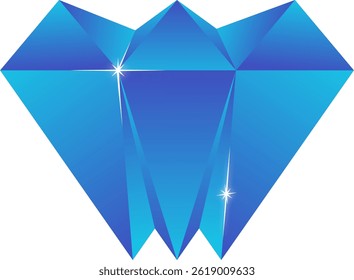 Sparkling Elegant Vector Blue Diamond. A sparkling blue diamond vectors in elegant and clean styles.