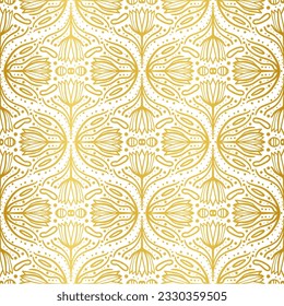 Sparkling elegeant golden flower ogee on white