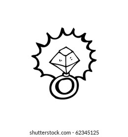 sparkling engagement ring cartoon