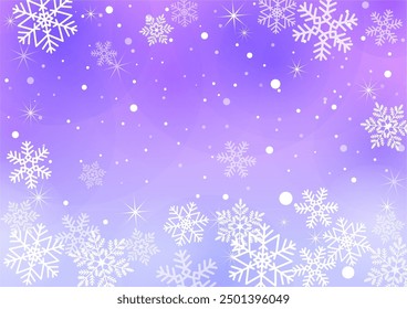 Sparkling falling snowflakes image purple
