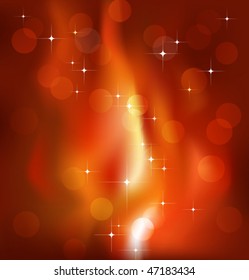 Sparkling flame background. Vector illustration. (Rgb-model, no transparency).