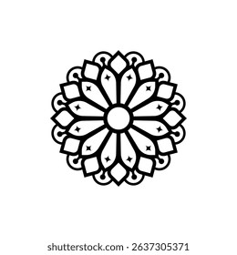 Sparkling Floral Mandala with Concentric Layers