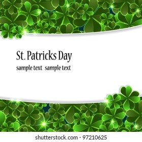 Sparkling four leaf clovers. St. Patrick's Day abstract background