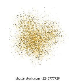 Borde brillante resplandeciente esparcido sobre fondo blanco, polvo dorado. Rectángulo dorado de brillo confetti. Ideal para invitaciones de boda, afiches de fiesta, navidad, año nuevo y tarjetas de cumpleaños.