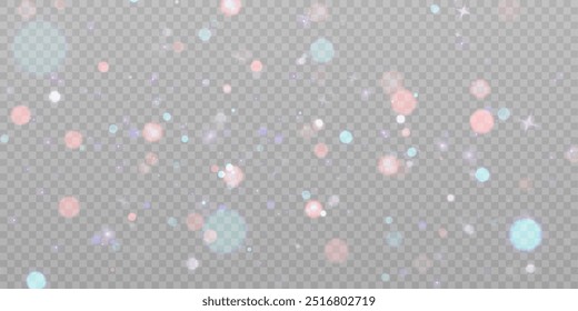 Sparkling glitter light effects with colorful shimmer. Beautiful shimmering glare effect with bokeh, glitter particles and dust. Shining abstract background. Vector illustration